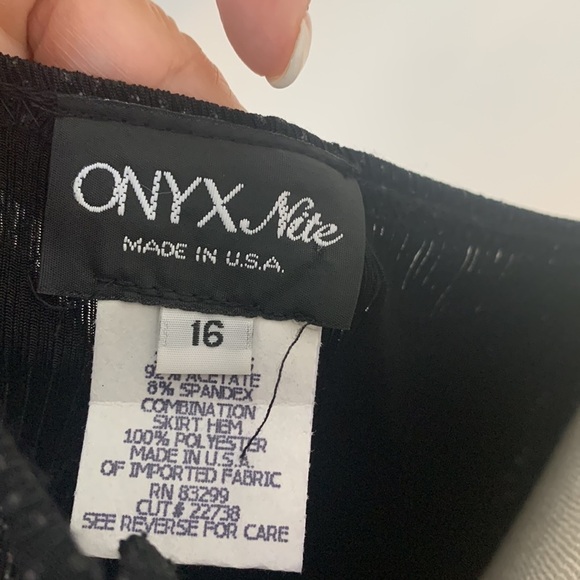 Vtg Onyx Nite Black Dress Fairy Grunge Whimsigoth Sparkly Asymmetrical H… - Picture 6 of 11